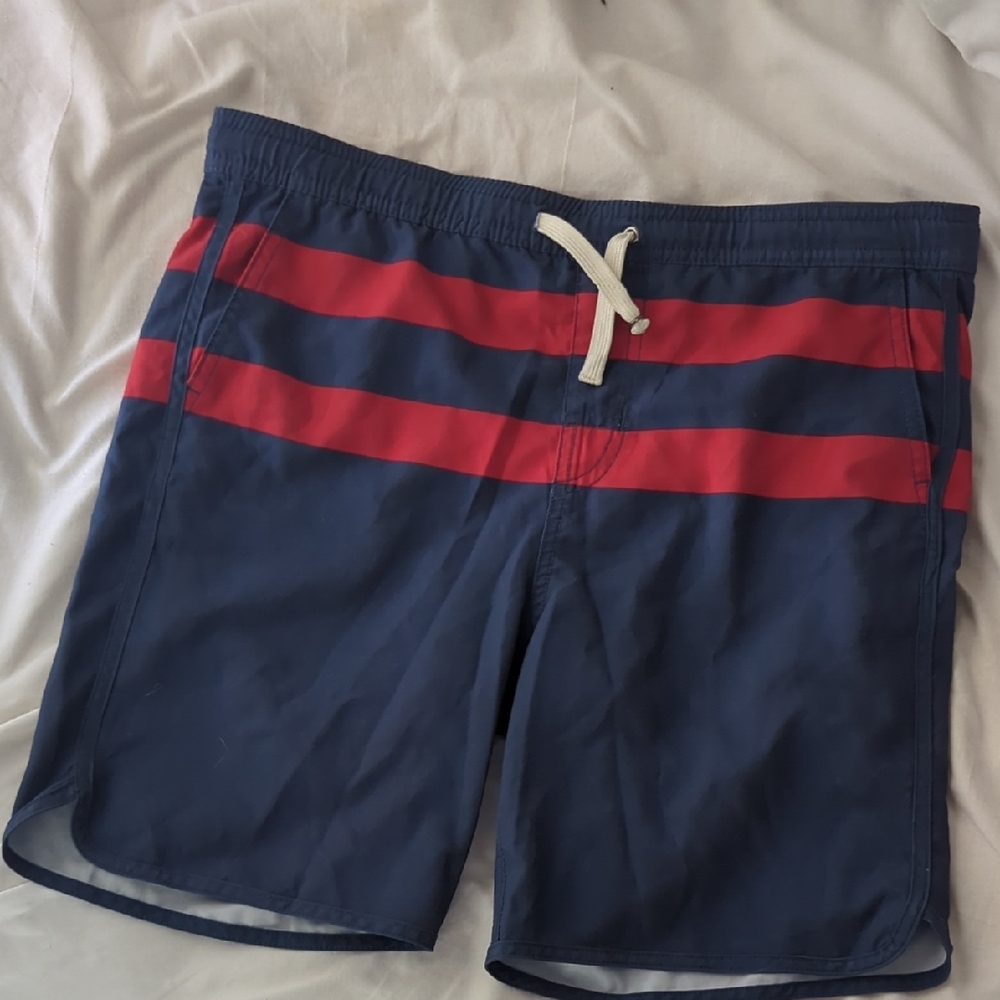 Fair Harbor Navy and Red Board Shorts